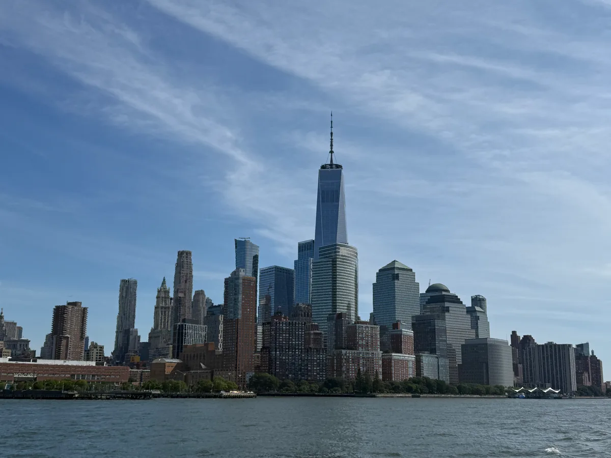 One World Trade Center rising above the Lower Manhattan waterfront